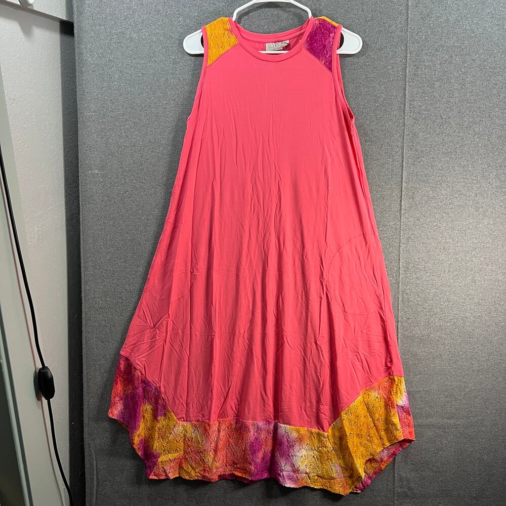 LOGO by Lori Goldstein Dress with Tie-Dye He Sunkissed Coral, X-Small